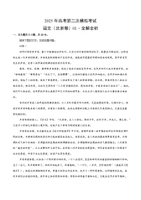 2025年高考第二次模拟考试卷：语文（北京卷01）（解析版）