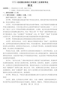 河北省NT20名校联合体2025届高三下学期4月二模试题 语文 PDF版含解析
