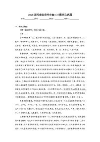 2025届河南省郑州市高三三模语文试题（附答案解析）