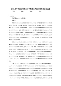 2025届广西南宁市高三下学期第三次适应性测试语文试题（无答案）