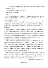 黑龙江省哈尔滨市第六中学2025届高三下学期二模语文试题 含解析