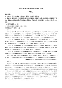 内蒙古呼和浩特市2025届高三上学期第一次质量监测语文试卷（含答案）