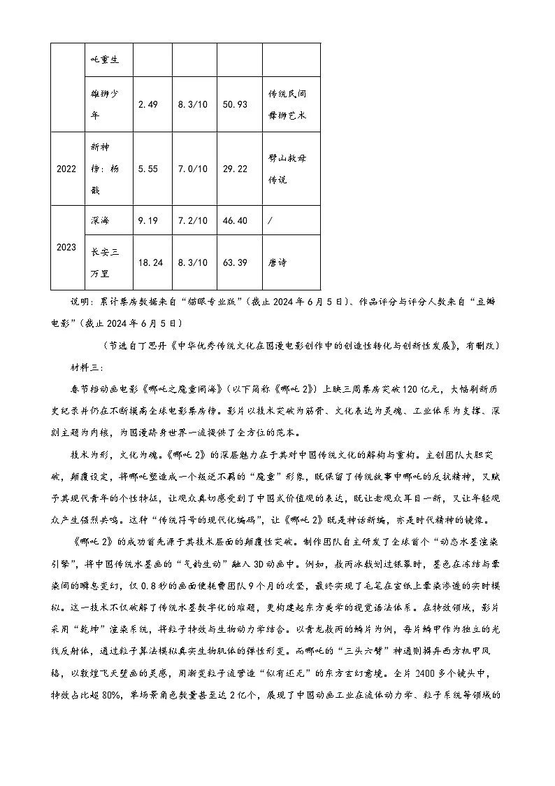 2025届贵州省毕节市高三四模语文试题(高考模拟)第3页