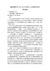 湖南省郴州市2024-2025学年高一上学期期末考试语文试题（解析版）