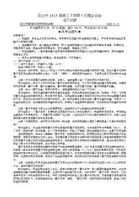 湖北省武汉市2025届高三下学期5月模拟训练语文语文试卷（Word版附解析）
