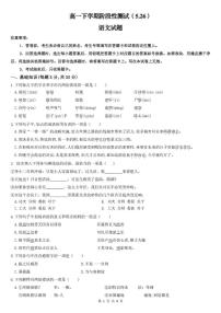 山东省济南市平阴县实验高级中学2024-2025学年高一5月阶段测试语文试题