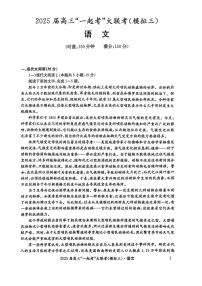 湖南省2025届高三下学期“一起考”大联考三模语文试卷（PDF版附解析）
