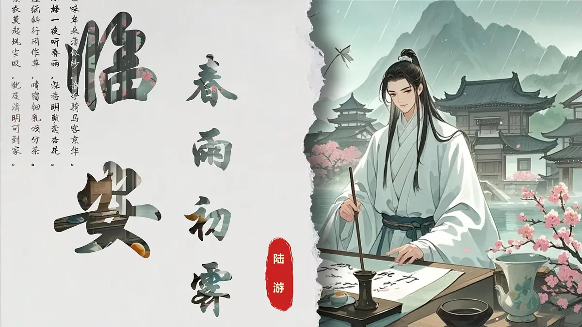 古诗词诵读《临安春雨初霁》课件+2024-2025学年统编版高二语文选择性必修下册第1页