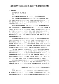 云南省普洱市2024-2025学年高二下学期期中语文试题（含答案）