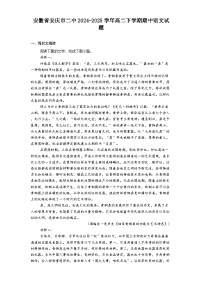 安徽省安庆市二中2024-2025学年高二下学期期中语文试题（含答案）