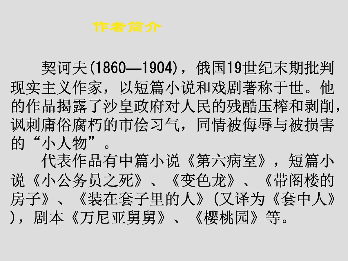 高中语文人教统编版必修 下册第六单元13.2 装在套子里的人 课件第2页