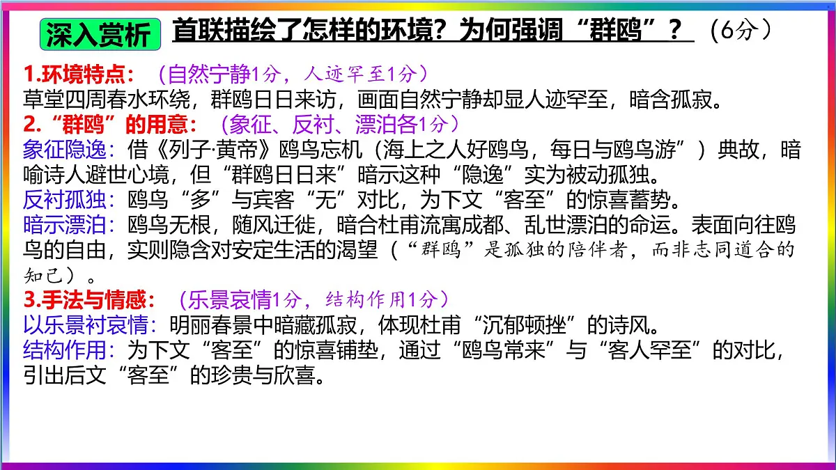 高中语文人教统编版选择性必修 下册古诗词诵读《客至》 课件第8页