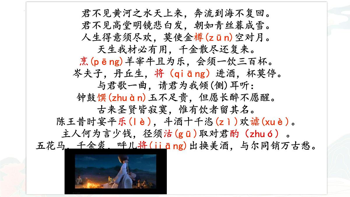 统编版高中语文选择性必修上册《古诗词诵读:将进酒》教学课件第8页