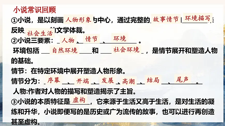 【备战 2026年】高考语文一轮复习《鉴赏小说情节及手法》语言文字课件 PPT第2页