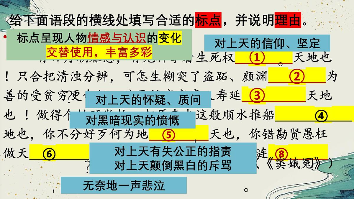 高考一轮标点符号表达效果主观题高考二轮诗歌——山水田园诗课件第6页
