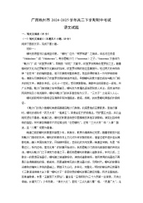 【语文】广西梧州市2024-2025学年高二下学期期中考试试题（解析版）