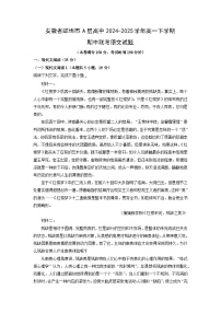 【语文】安徽省蚌埠市A层高中2024-2025学年高一下学期期中联考试题（解析版）
