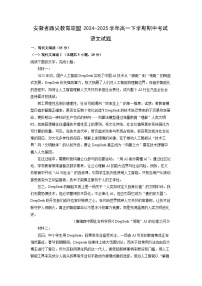 【语文】安徽省鼎尖教育联盟2024-2025学年高一下学期期中考试试题（解析版）