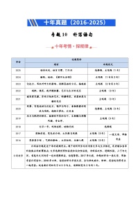 十年（2016-2025）高考语文真题分类汇编：专题10 补写语句（全国通用）（原卷版）