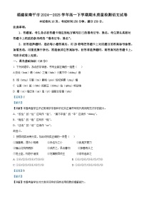 福建省南平市2024—2025学年高一下学期期末质量检测语文试题（解析版）