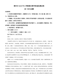 湖南省郴州市2024-2025学年高一下学期期末语文试卷（Word版附解析）