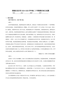 福建省龙岩市2024-2025学年高二下学期期末考试语文试卷（Word版附答案）