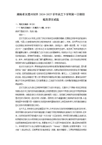 湖南省沅澧共同体2024-2025学年高三下学期第一次模拟检测语文试卷（解析版）
