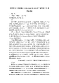 江苏省宿迁市泗阳县2024-2025学年高二下学期期中考试语文试卷（解析版）