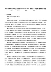 青海省海南藏族自治州高级中学2024-2025学年高一下学期期末考试语文试卷