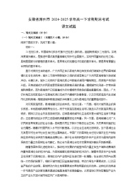 2024-2025学年安徽省滁州市高一下学期期末考试语文试题（解析版）