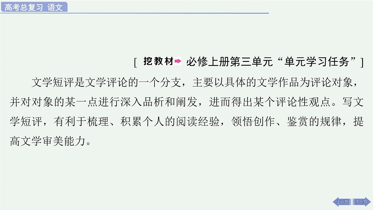 2026届高考语文作文复习:学写文学短评 课件(全国通用)第2页