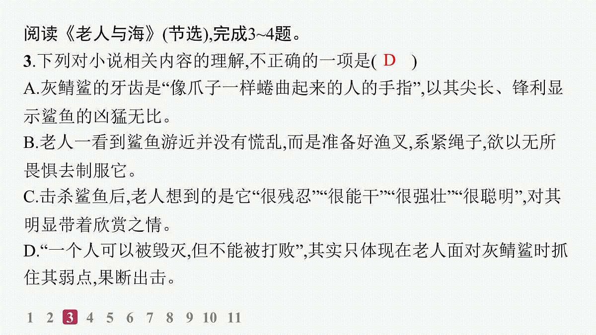 10 老人与海(节选)(分层作业课件)第5页