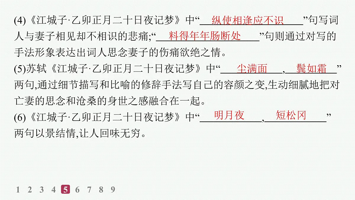 无衣 江城子 乙卯正月二十日夜记梦(分层作业课件)第8页