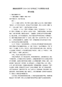 湖南省邵阳市2024-2025学年高二下学期期末考试语文试卷(解析版)