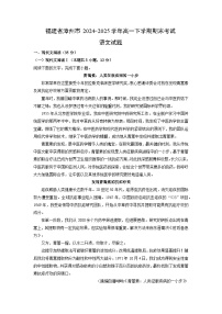 福建省漳州市2024-2025学年高一下学期期末考试语文试题（解析版）