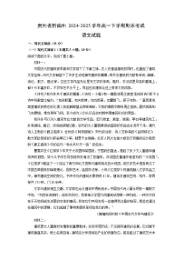 贵州省黔南州2024-2025学年高一下学期期末考试试题语文试卷（解析版）