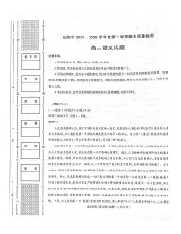 陕西省咸阳市2024-2025学年高二下学期期末考试语文试题（PDF版附解析）
