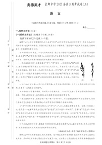 2025届湖南省长郡中学高三下学期11月考（三）-语文试卷（含答案）