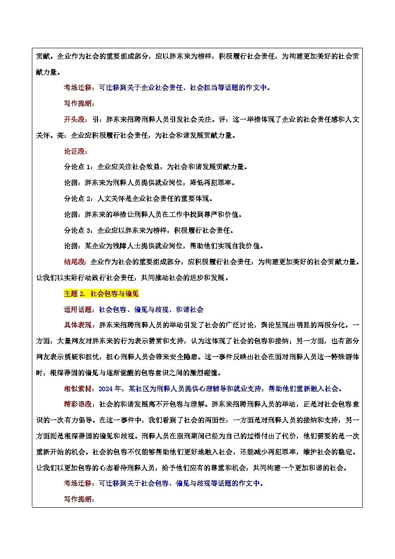 热点话题46:胖东来招聘“刑释人员”包容与创新 助“跌倒的人生”重新出发-2026年高考语文作文热点话题素材讲练(全国通用)第3页