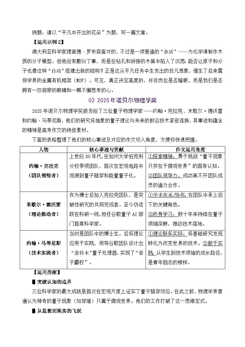 这样把2025年诺贝尔奖与鸡排哥写进高考作文-备战2026年高考语文写作之素材讲练(全国通用)第3页
