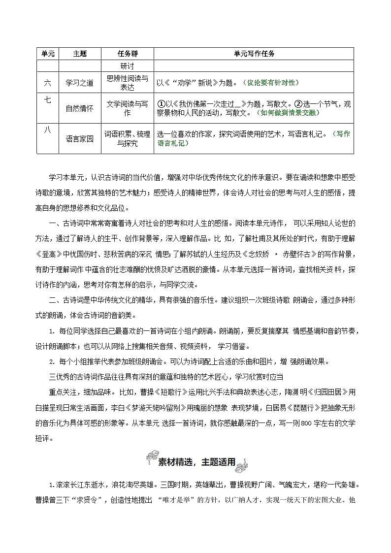 专题03 生命的诗意(素材精选 学写文学短评)-2026年高考语文一轮复习之教材主题作文训练(全国通用)第2页