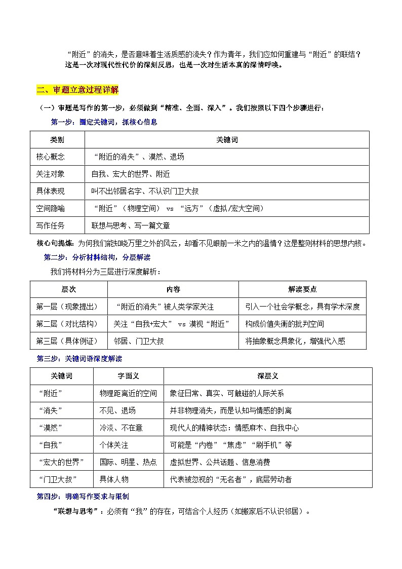 26届山东齐鲁名校考试联盟10月高三联考“附近的消失”思考:“附近”是生活的温度-2026年高考语文各地名校模考卷作文导写讲练第2页