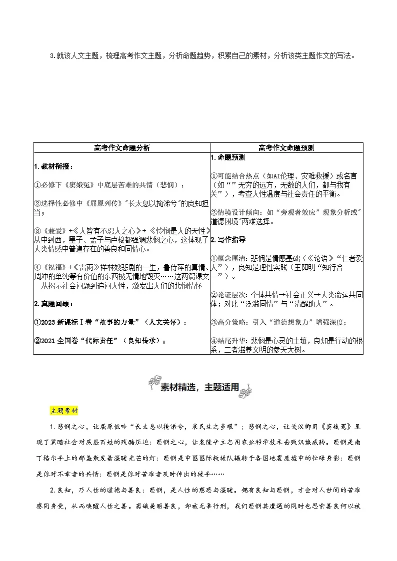 专题02 良知与悲悯(创作或改编剧本、写观剧心得)-2026年高考语文一轮复习之教材主题作文讲练(全国通用)第3页