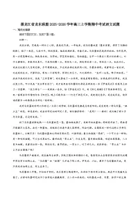 黑龙江省龙东十校联盟2026届高三上学期期中考试语文试卷（含解析）