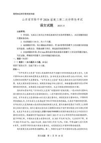 2025年山东省实验二高三上学期11月语文试题无答案