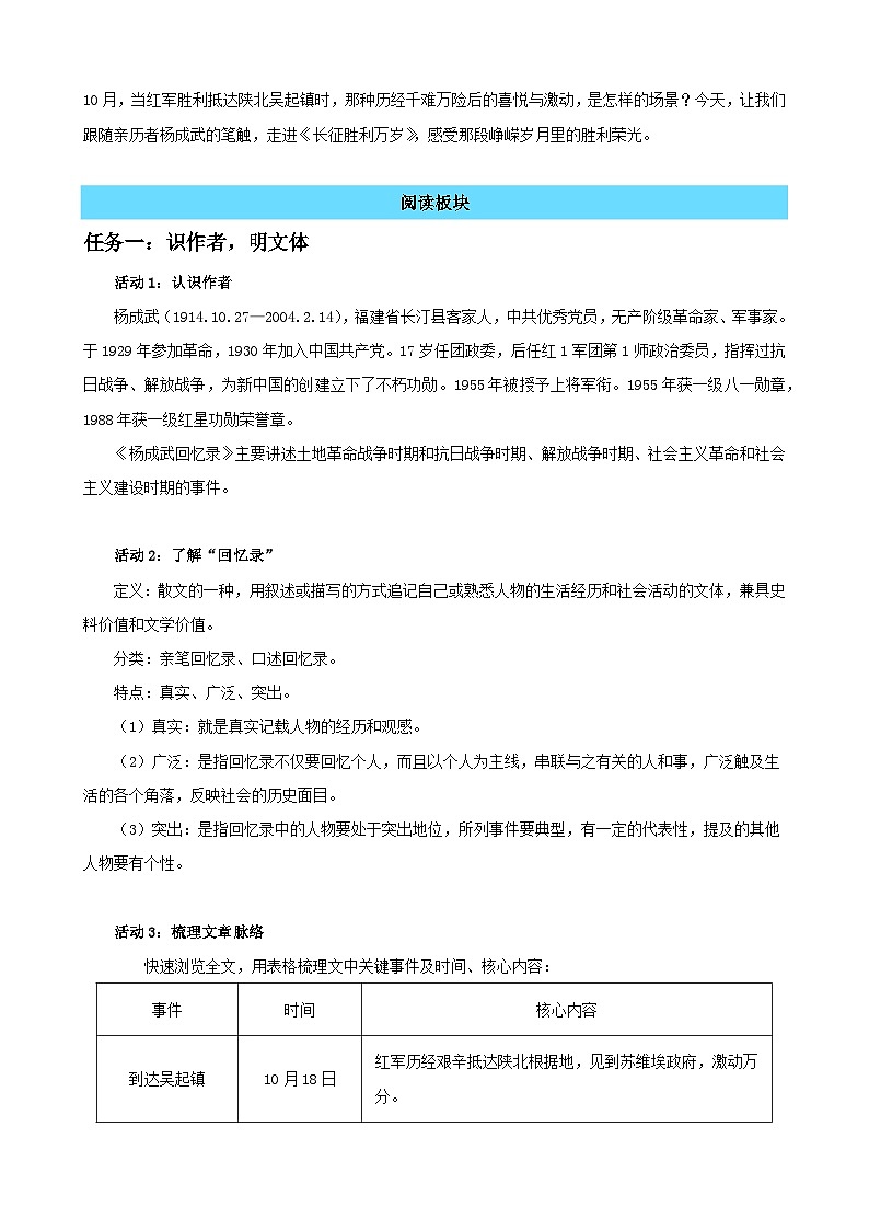 2-1《长征胜利万岁》:读长征故事,写精神传承(读写融合教学设计)-2025-2026学年高二语文选择性必修上册同步备课系列(统编版2019)第2页