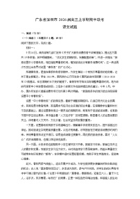 广东省深圳市2026届高三上学期期中联考语文试卷（学生版）