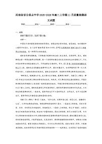 2025-2026学年河南省部分重点中学高三上学期11月质量检测语文试题