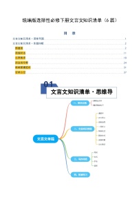 高考语文一轮复习-统编版选择性必修下册文言文知识清单（知识清单）（全国通用）（原卷版）