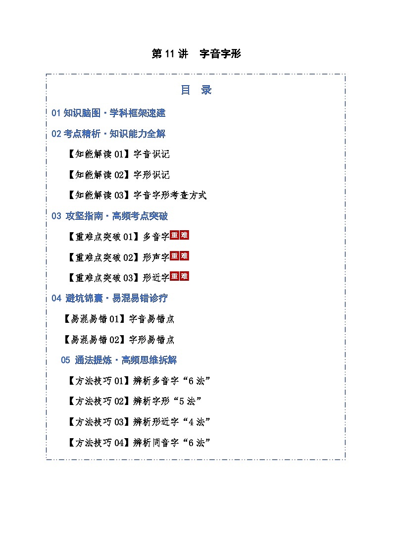 高考语文一轮复习-字音字形(知识清单)(全国通用)解析版第1页